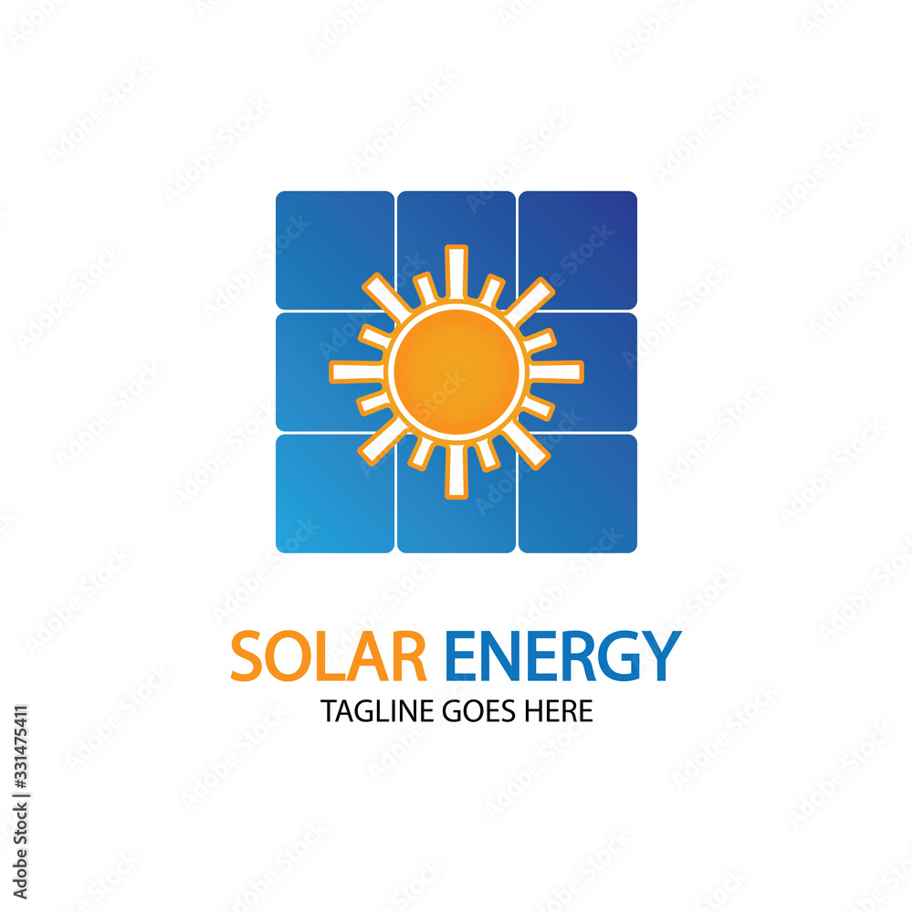 Naklejka premium Sun solar energy logo design template. solar tech logo designsv