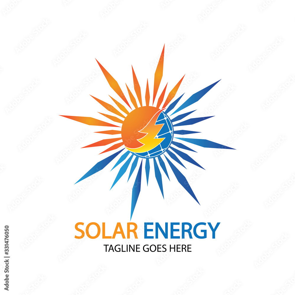 Sun solar energy logo design template. solar tech logo designsv Sun solar energy logo design template. solar tech logo designsv