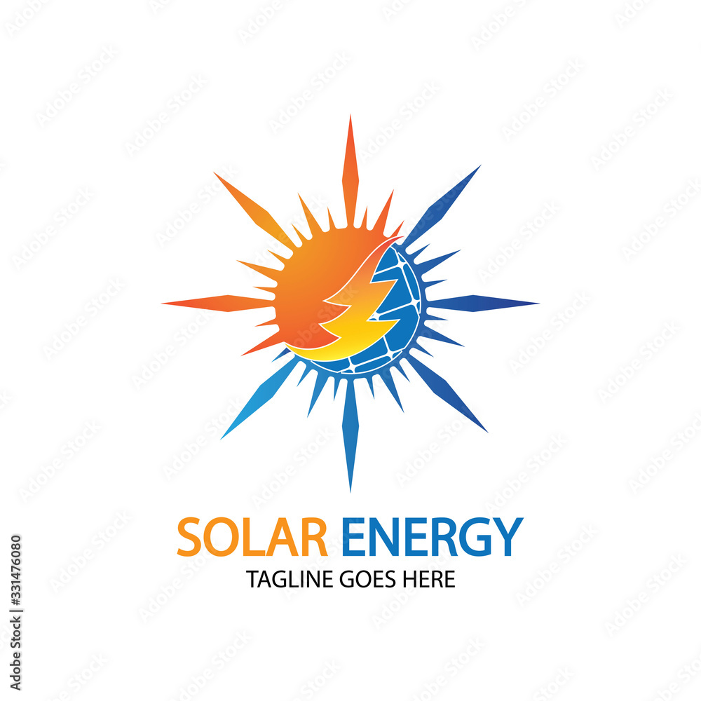 Sun solar energy logo design template. solar tech logo designsv Sun solar energy logo design template. solar tech logo designsv