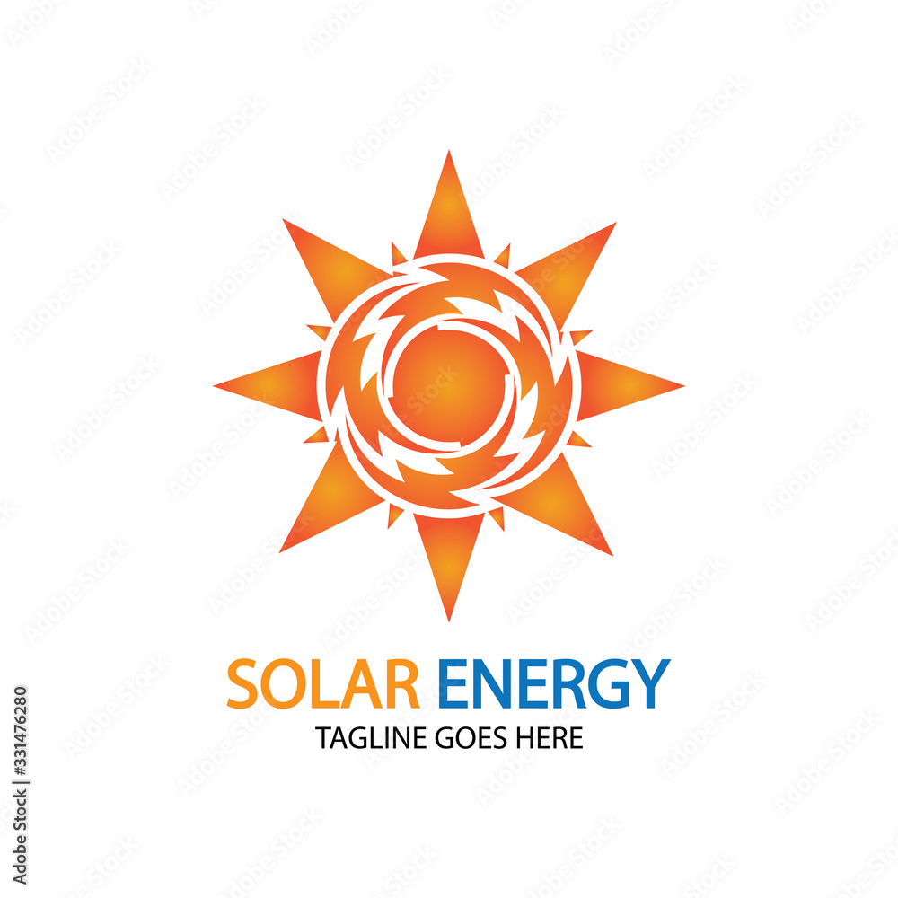 Sun solar energy logo design template. solar tech logo designsv Sun solar energy logo design template. solar tech logo designsv