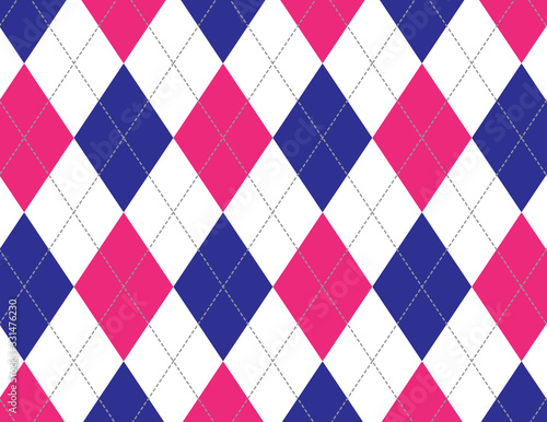Navy Blue and Hot Pink Argyle Background