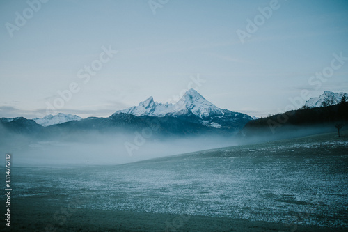 Watzmann im Nebel Winter