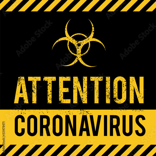 Quarantine sing. Stop Pandemic Coronavirus covid-19 2019-nCoV. Closed for quarantine notification.