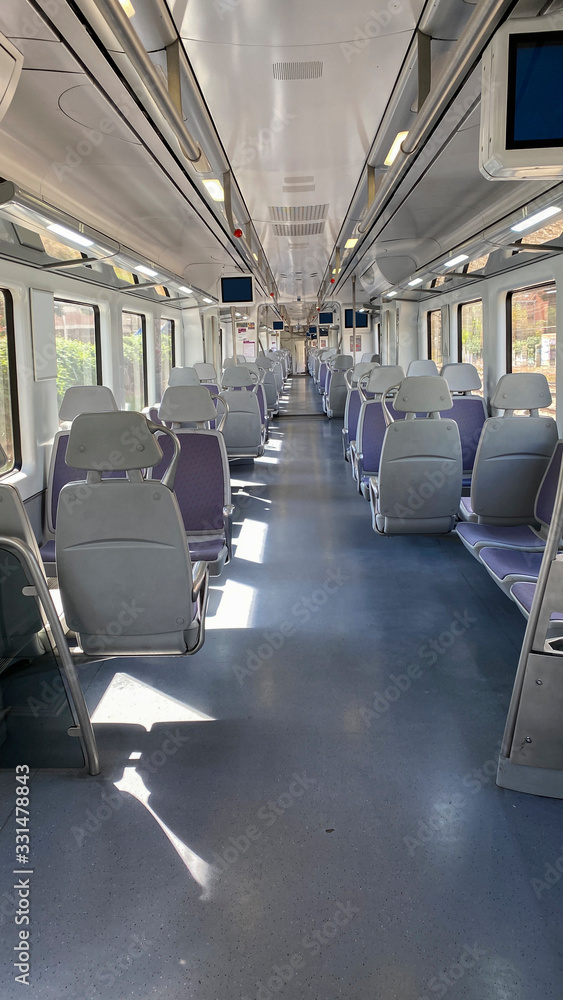 Naklejka premium empty wagon of a commuter train
