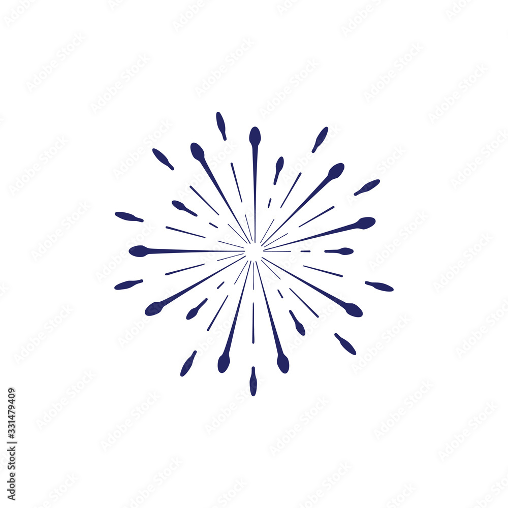 Obraz premium Fireworks abstract graphic design template vector isolated