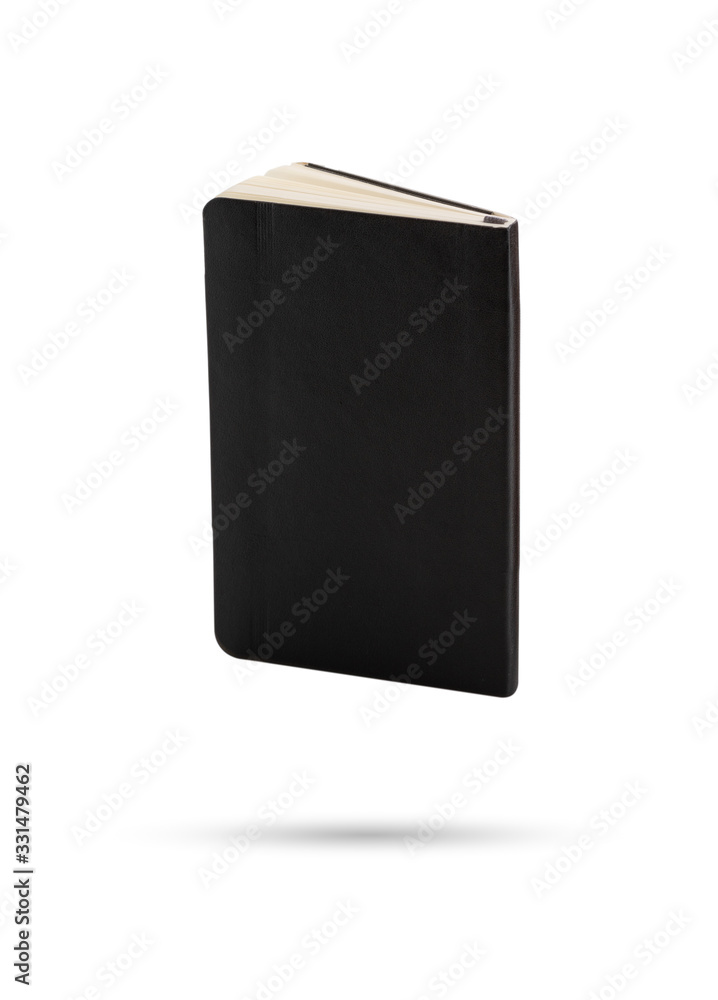 black notebook on isolated white background black notebook on isolated white background