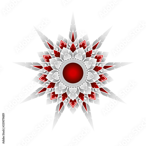 Thai Art Pattern, Nine Pointed Star. photo