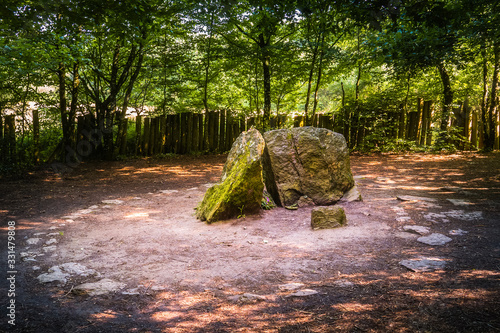 Photos Merlin's grave or tomb or burial place, forest of Brocéliande landmark, Paimpont, Brittany, France