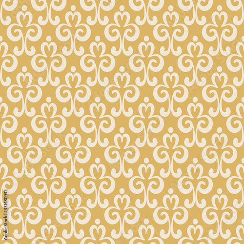 Seamless pattern white background pattern on gold Wallpapers for your design.