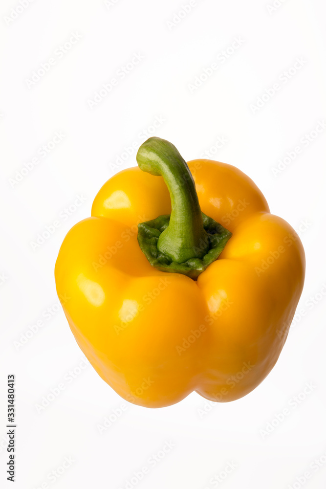 yellow bell pepper on white background yellow bell pepper on white background