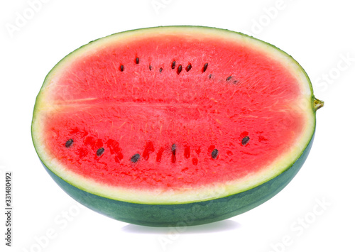 A half of fresh watermelon isolated on white background.