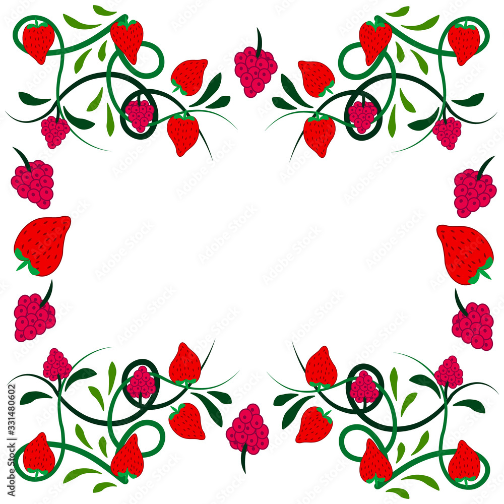 Fantasy berries original greeting card frame. Fantasy berries original greeting card frame.