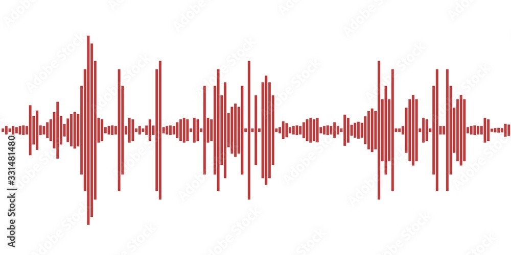 Red sound wave illustration