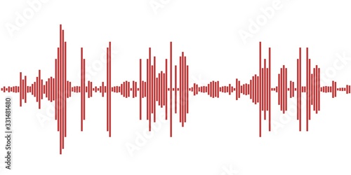 Red sound wave illustration