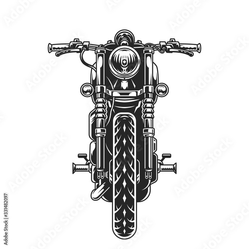 Classic motorcycle front view concept