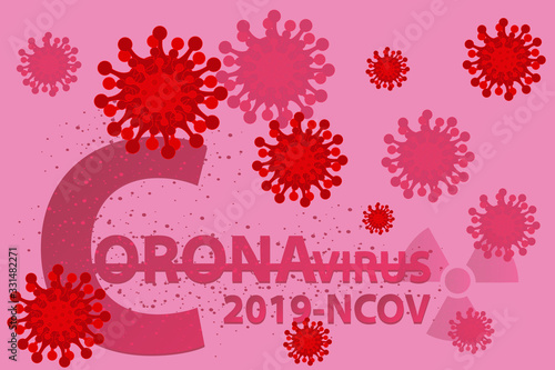 Fototapeta Naklejka Na Ścianę i Meble -  red virus threat background. vector