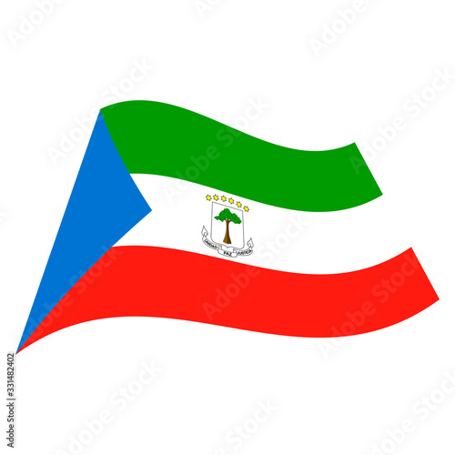 National flag of Republic of Equatorial Guinea, icon. Vector illustration.