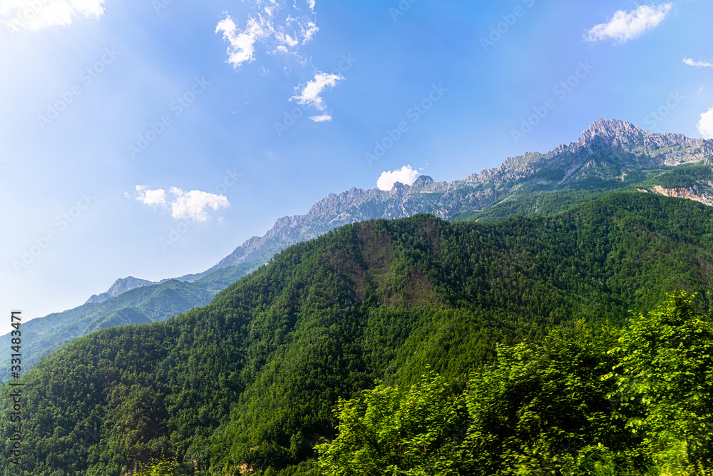 Beautiful mountain landscape in summer in Montenegro