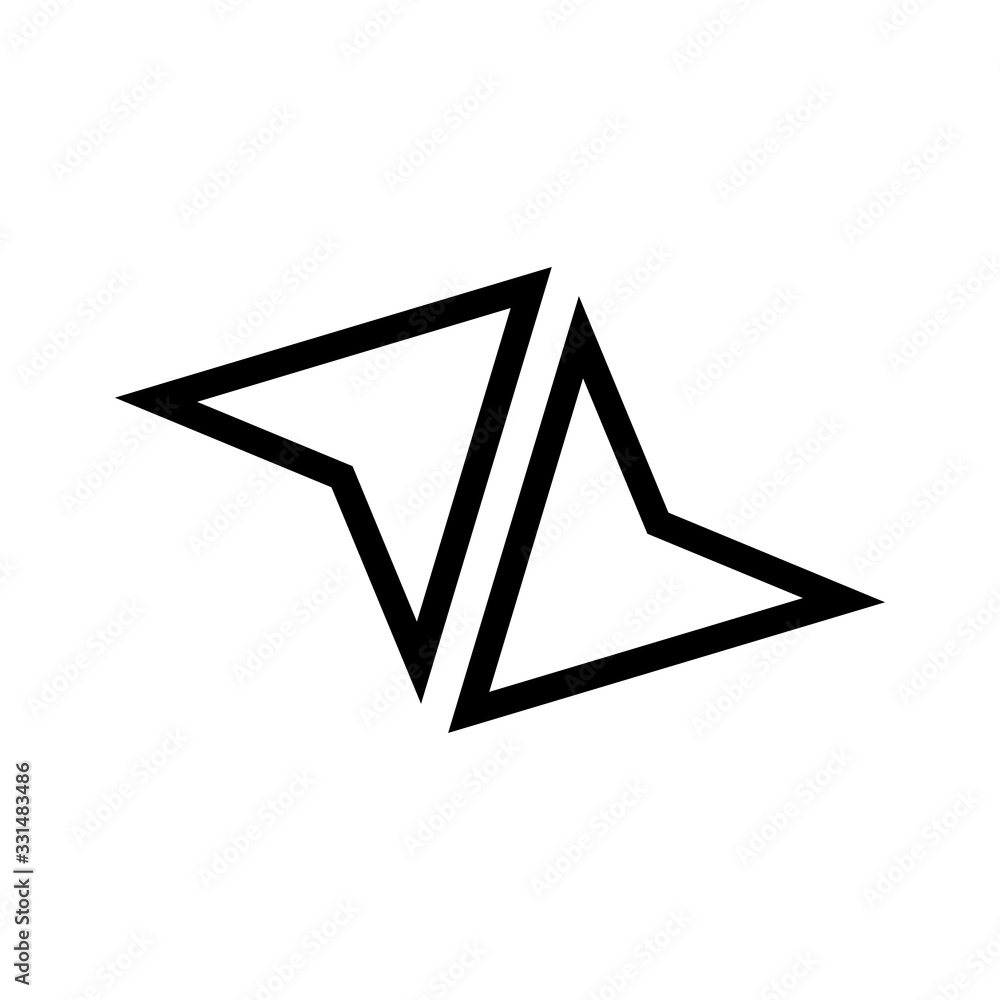 Two Arrows. GPS. Navigation icon.Vector illustration Two Arrows. GPS. Navigation icon.Vector illustration
