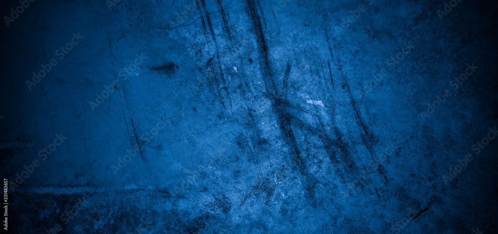 Obraz premium Old wall pattern texture cement blue dark abstract blue color design are light with black gradient background.