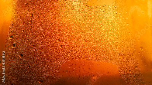Drops on a beer glass