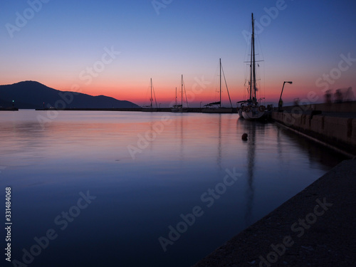 sunset colors over thasssos marina