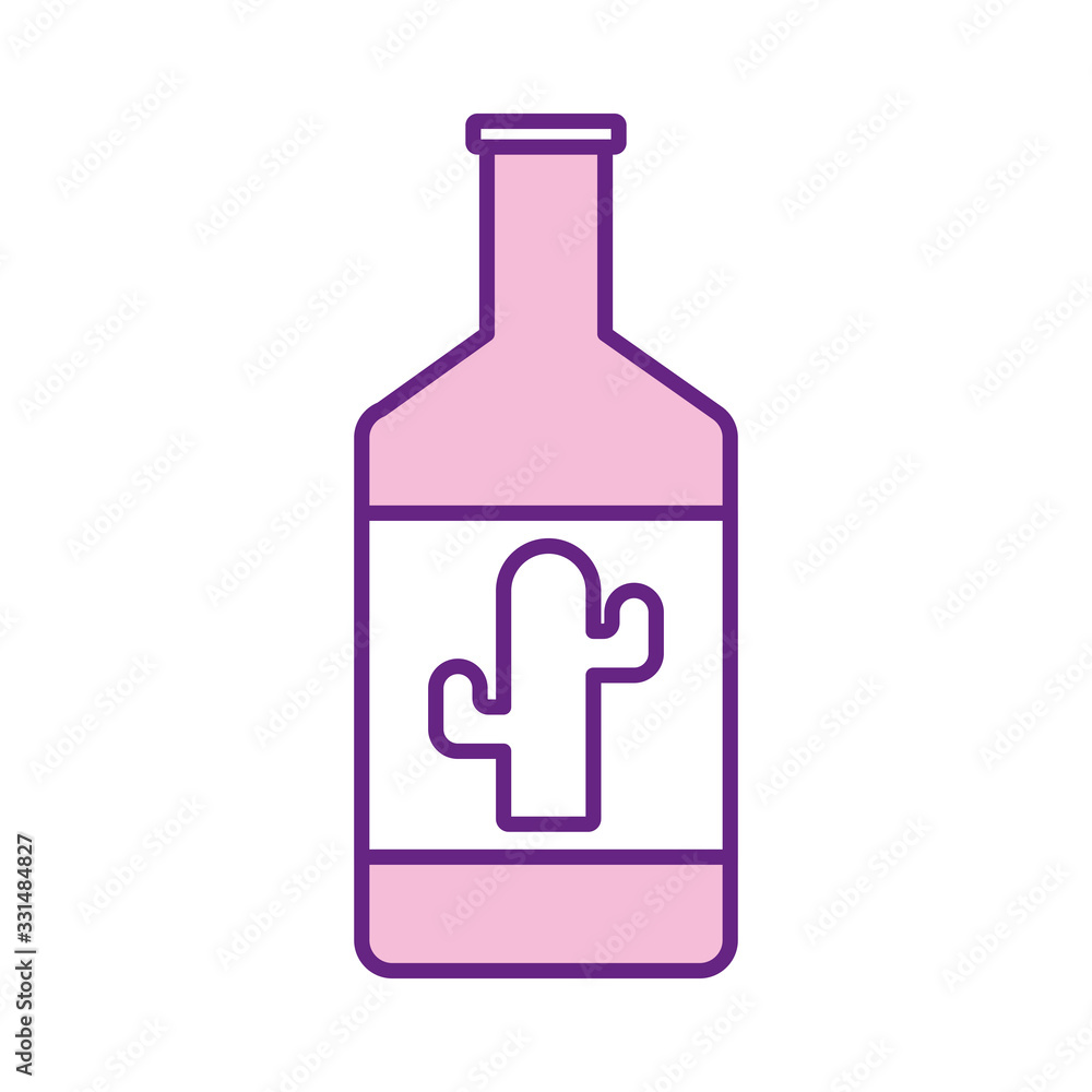 Mexican sauce bottle line style icon vector design Mexican sauce bottle line style icon vector design