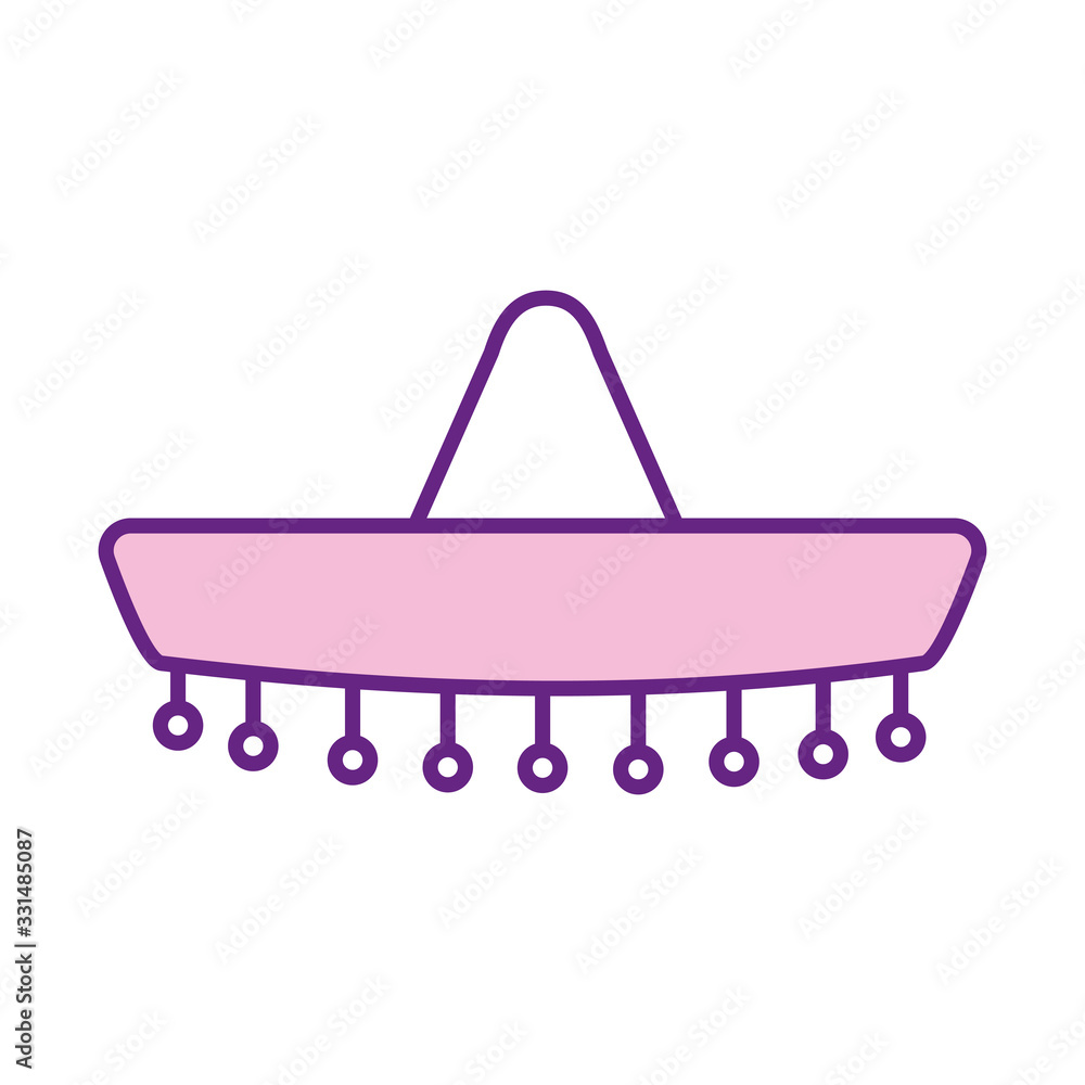 Mexican hat line style icon vector design Mexican hat line style icon vector design