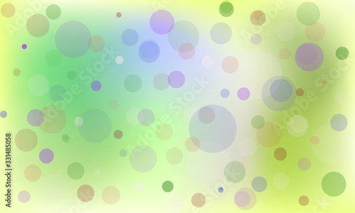 Abstract Bokeh colored lights with green blurry background. Vector illustration.