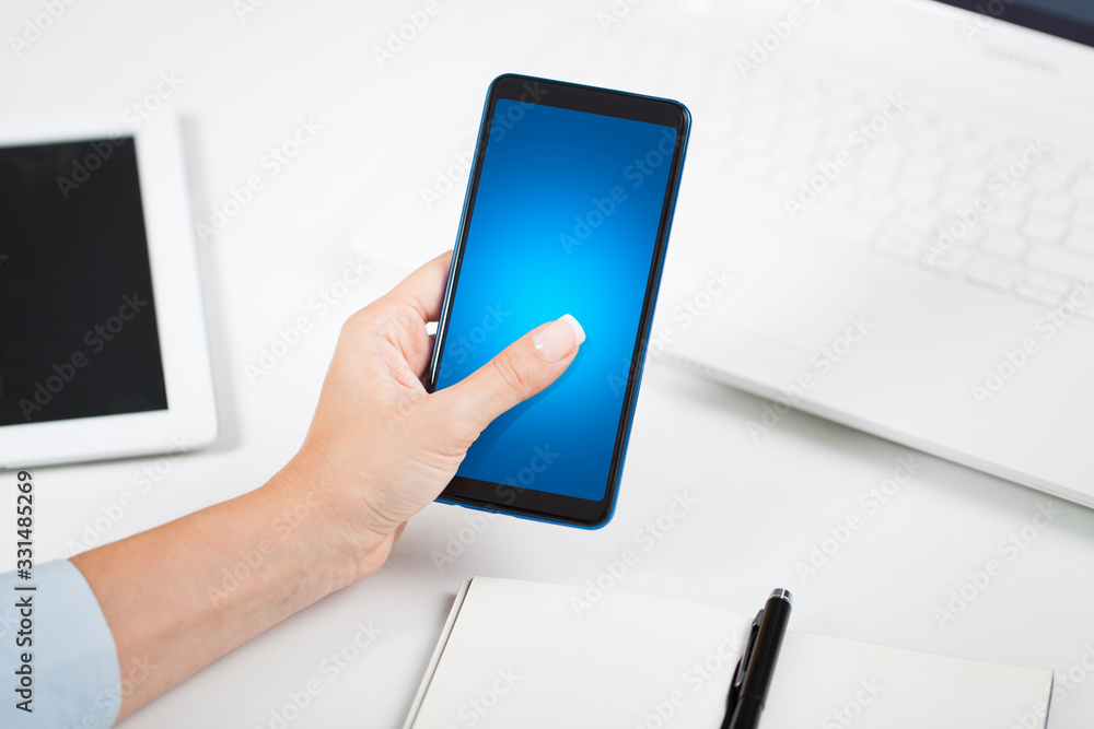 Woman using smartphone