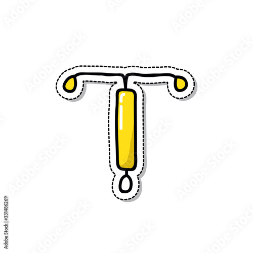 intrauterine device doodle icon, vector illustration