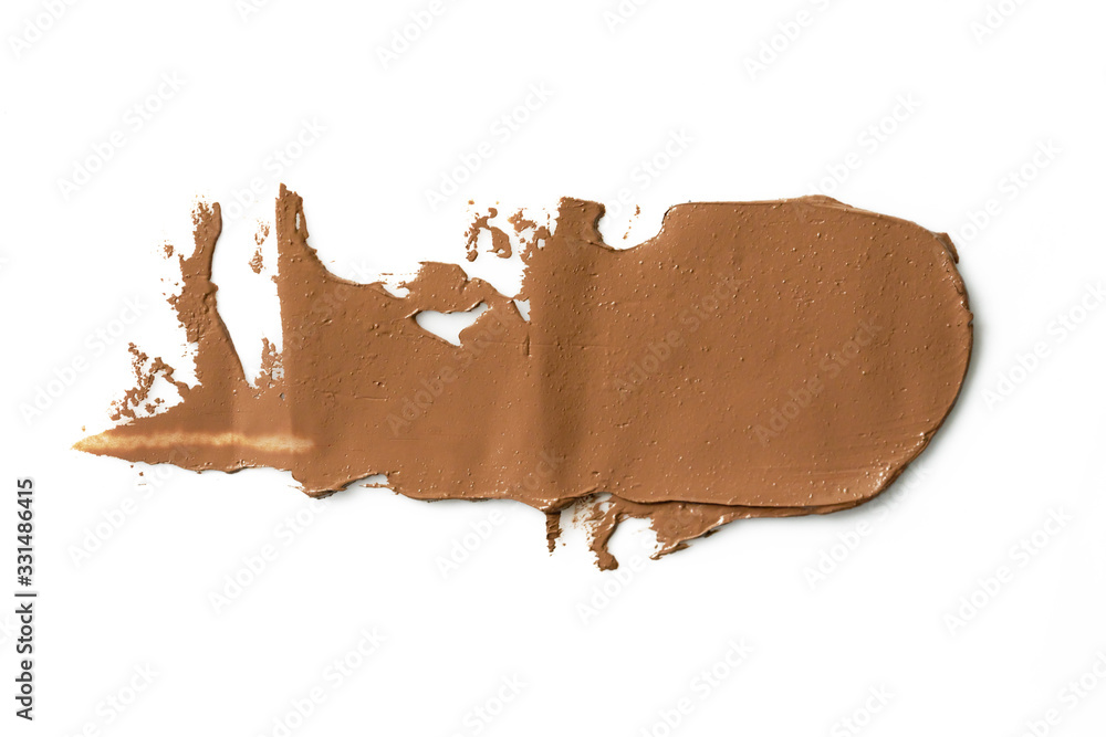 Cosmetic concealer smear strokes isolated on white background, tone cream smudged Corrector texture. Make Up. Cosmetic concealer smear strokes isolated on white background, tone cream smudged Corrector texture. Make Up.