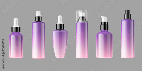 Colorful cosmetic bottles