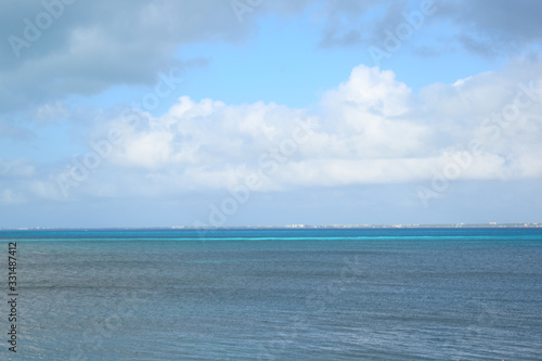 Beach in the Caribbean   Playa Langosta  Cancun  Mexico