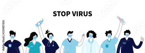 Doctors fighting coronavirus epidemy