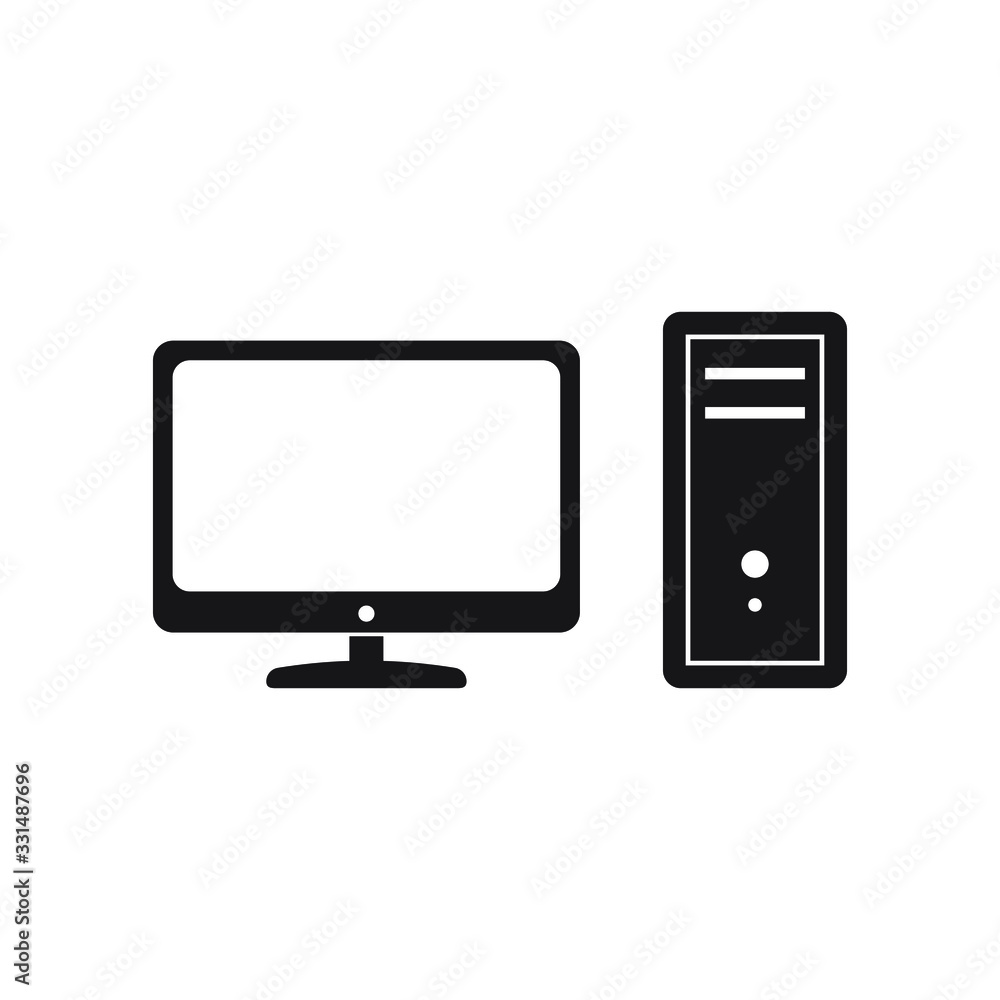 Computer desktop vector icon, pc symbol. Computer desktop vector icon, pc symbol.