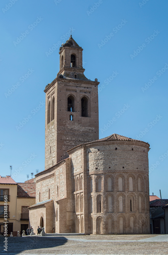 Mudejar brick church of Santa Maria la Mayor, in Arevalo, province of Ávila. Spain