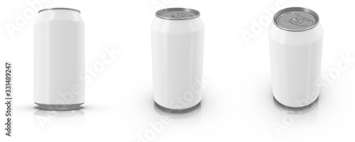 12 oz / 330 ml Realistic Aluminium Can Mockup. 3d rendering