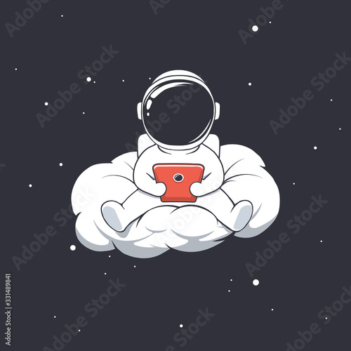astronaut writes message on cloud