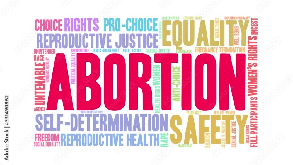Abortion animated word cloud on a white background. Abortion animated word cloud on a white background.