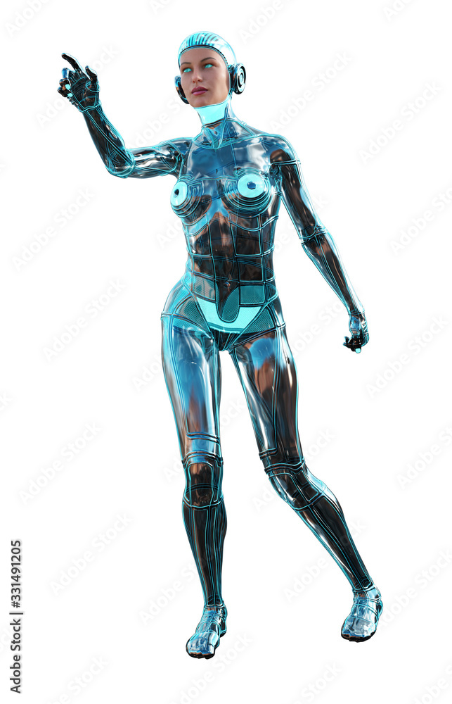 woman in a metallic suit