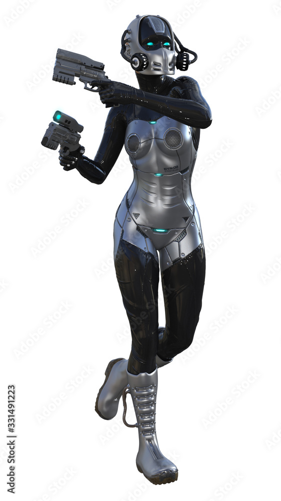 Fototapeta premium robot armed with guns