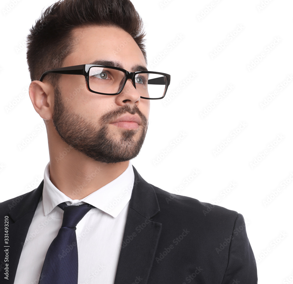 Portrait of young businessman on white background Portrait of young businessman on white background