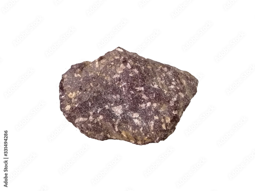 Natural sample of Andesite stone isolated on white background Natural sample of Andesite stone isolated on white background