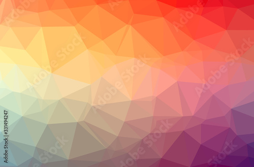 Illustration of abstract Orange, Pink, Red horizontal low poly background. Beautiful polygon design pattern.