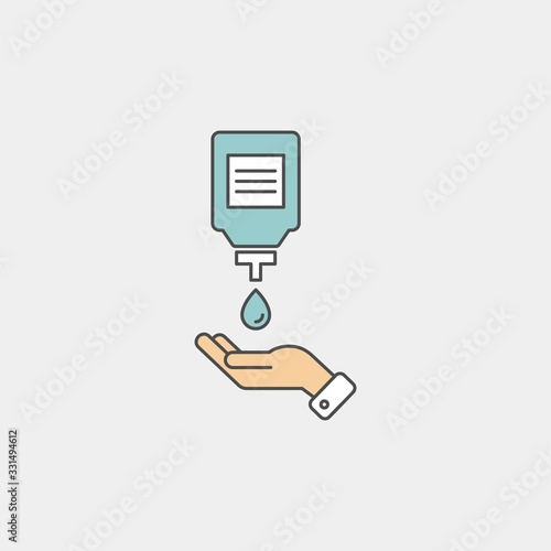 Hand wash flat vector icon. Clean hands flat vector icon