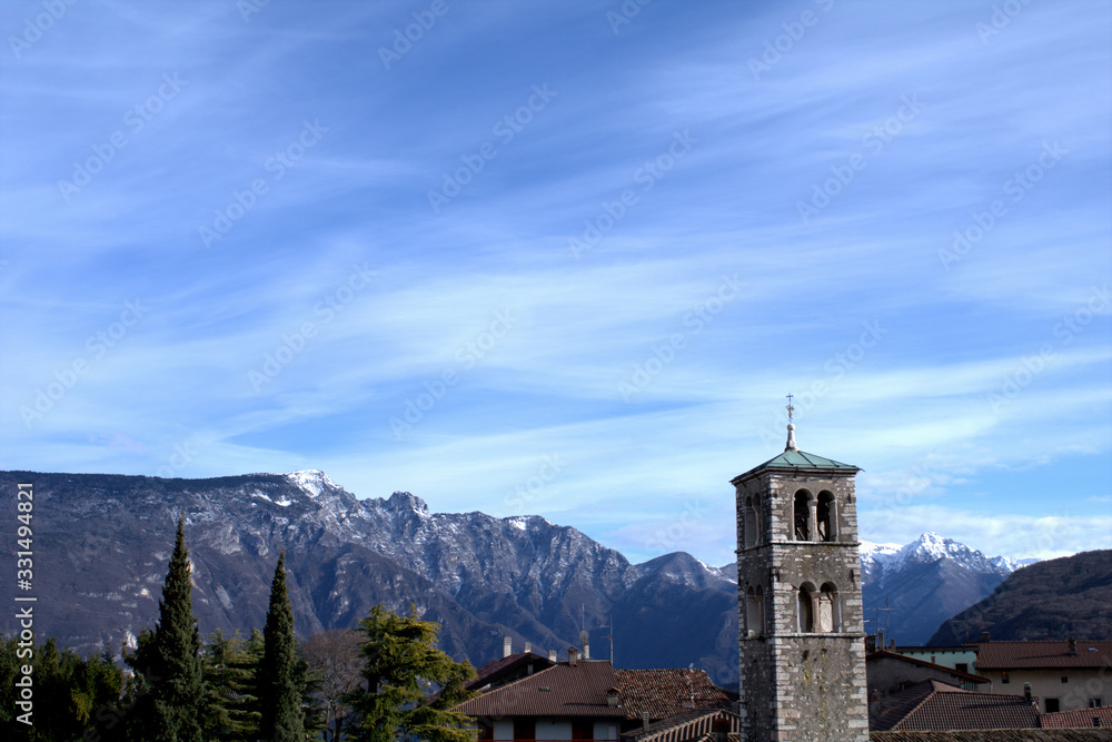 church in the mountains,bell tower,sky,church, tower, architecture,stone, bell, travel, ancient,