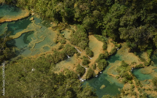 Natural pools in the tropical green forest