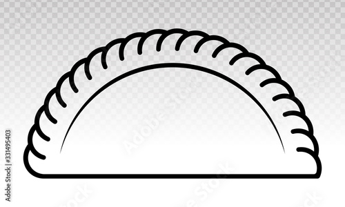 Dumpling or potsticker or jiaozi line art vector icon for food apps and websites