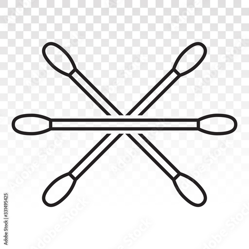 cotton buds. or cotton swabs line art vector icon for apps and websites